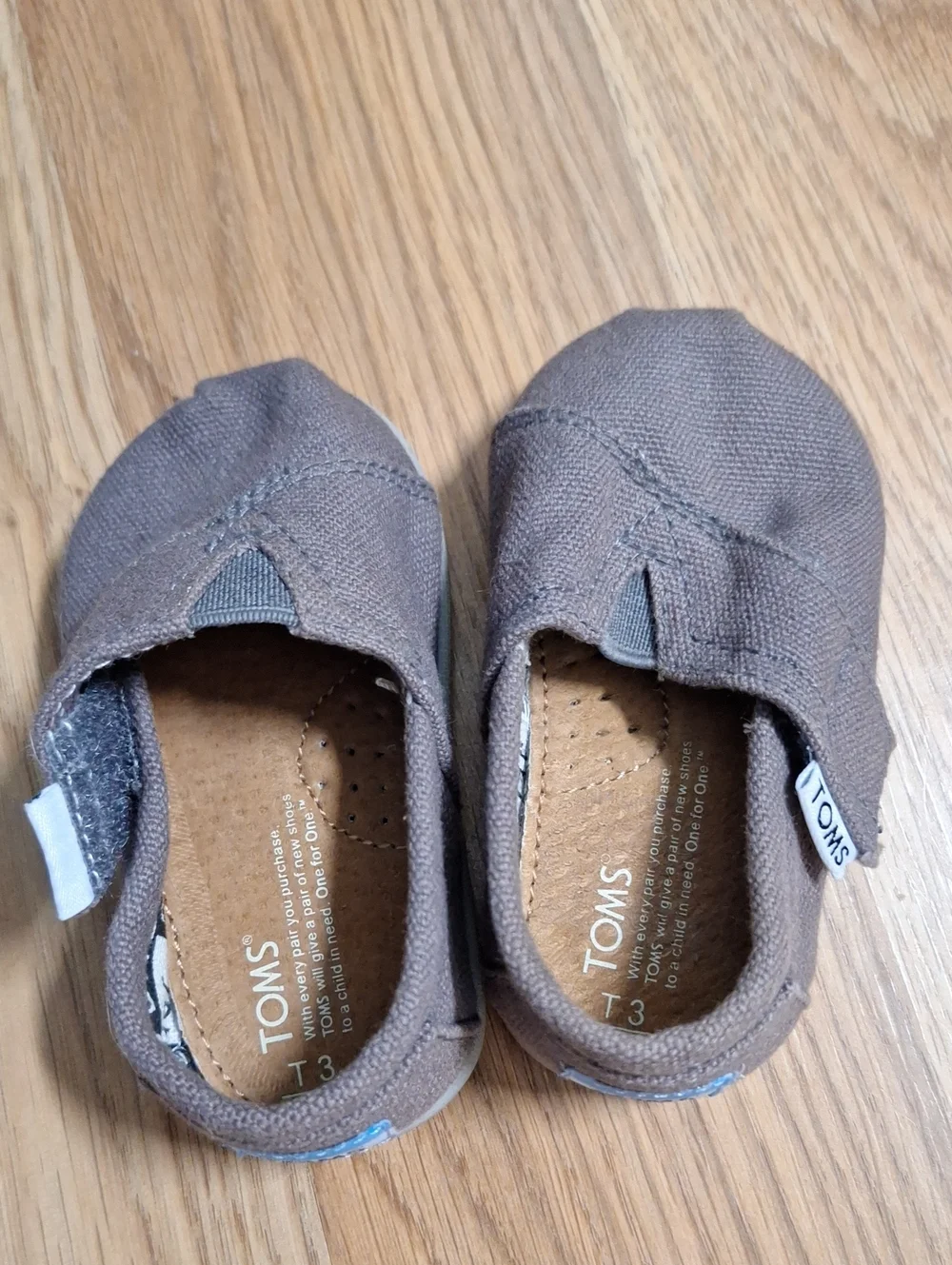 TOMS Baby Kids Slip-On Shoes in Taupe Gray